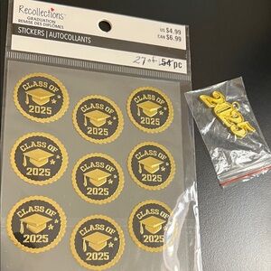 Class of 2025 Stickers & 2025 Gold Tassel Charm
